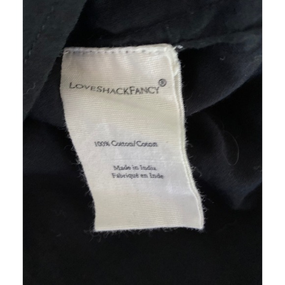 LoveShackFancy Natasha Ruffle Tiered Minidress Black Cotton Eyelet Size L - Picture 15 of 16